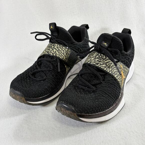 Jordan Flyknit Trainers Mens 11.5 Black Metallic Gold Shoes Sneakers Streetwear main image 11